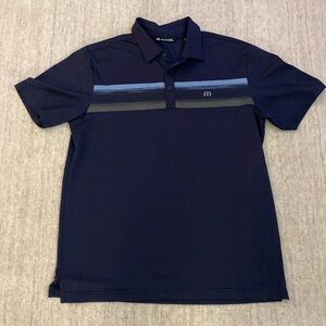 Men’s Travis Mathew Blue Short Sleeve Golf Shirt. Size Large.